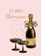 nieuwjaar kaart champagne bubbels